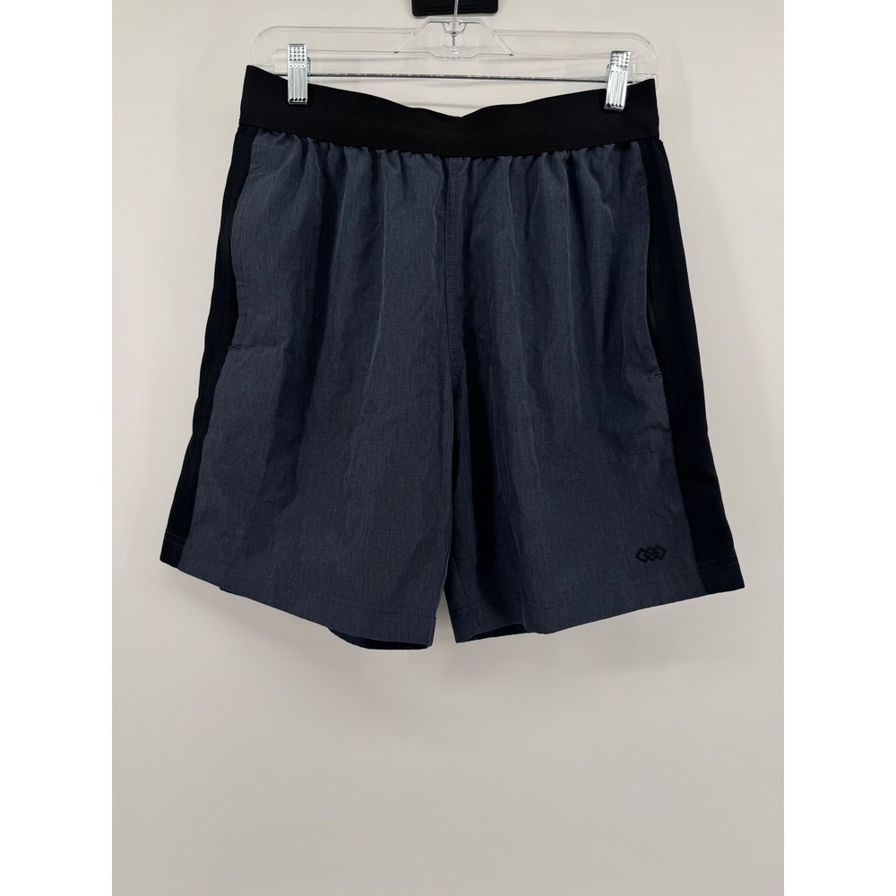 Leg3nd Mens Athletic Shorts Gray Black Mesh Side Panels Zipper Pocket Small